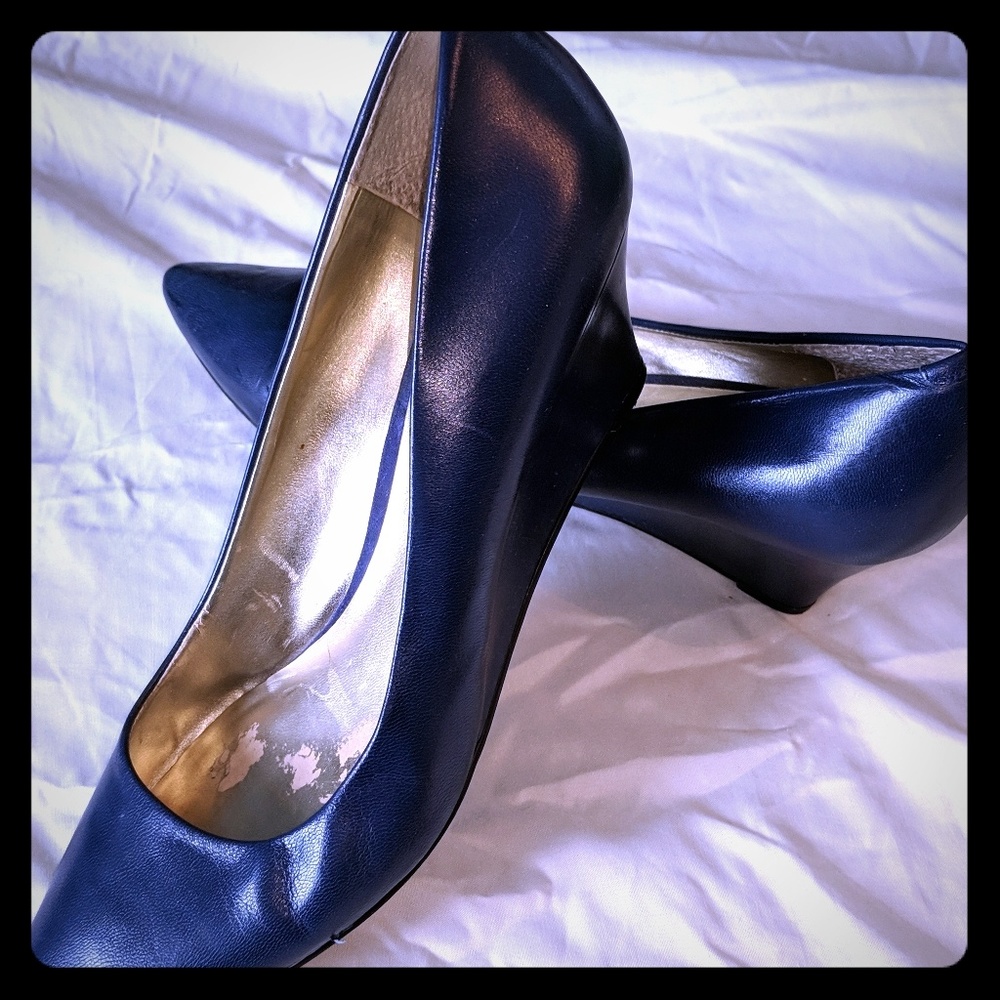 Navy wedges.